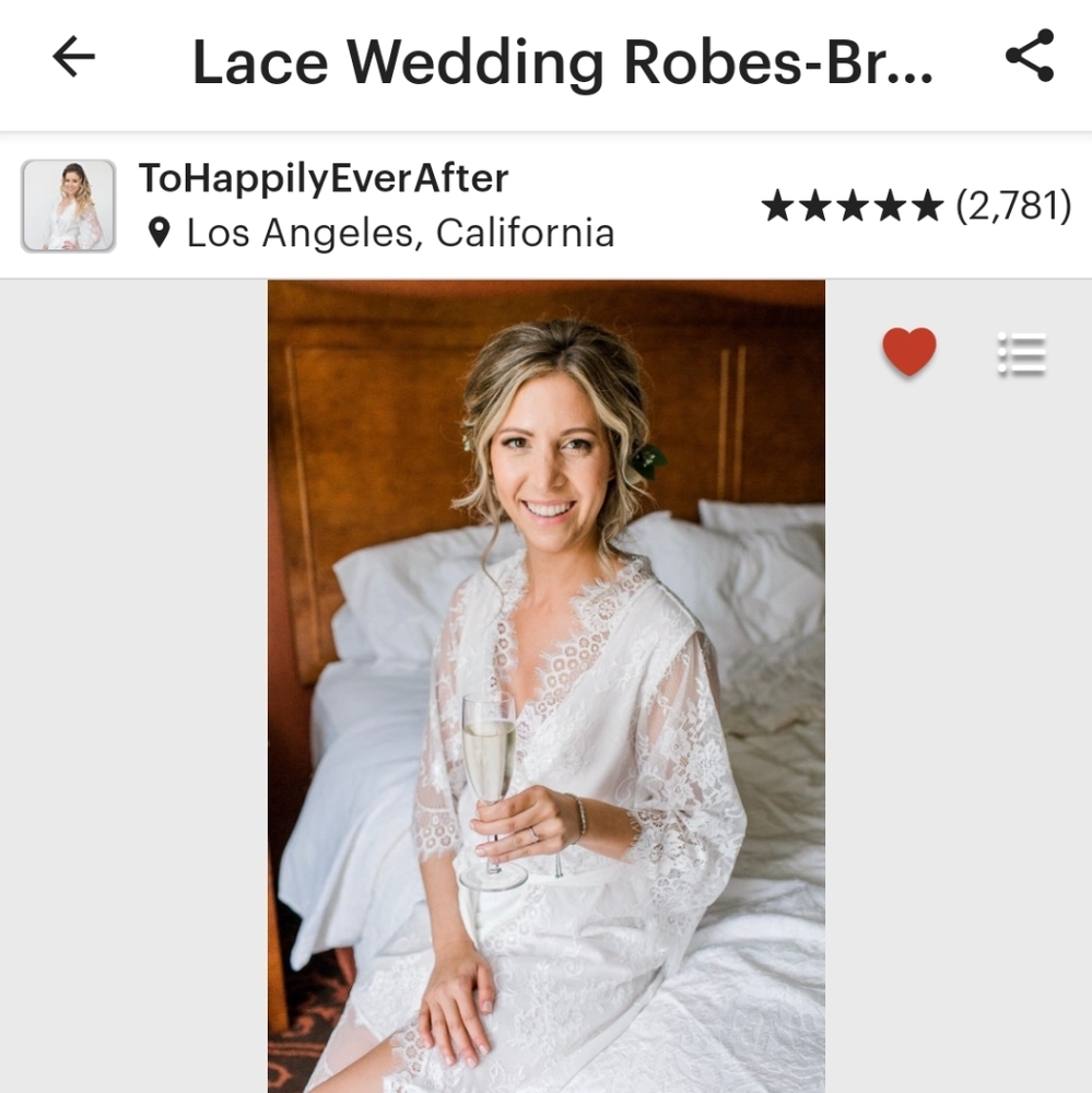 White lace bridal robe.